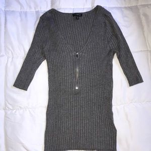 Express gray zip up top
